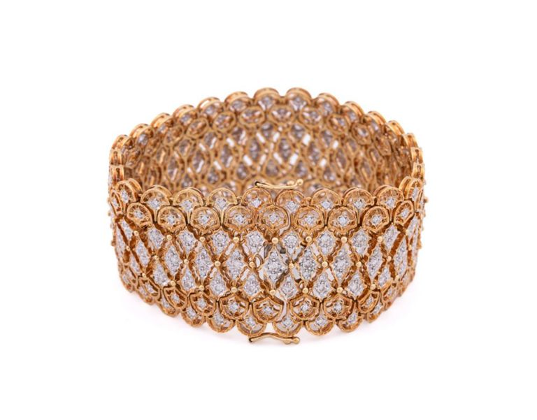 18k Two-Tone Gold Diamond Flexible Bracelet