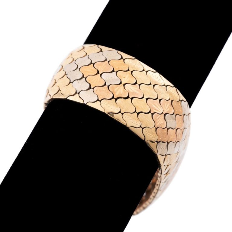 18k Tri-Color Gold Link Bracelet