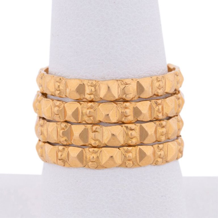 Four 18k Yellow Gold Band Rings