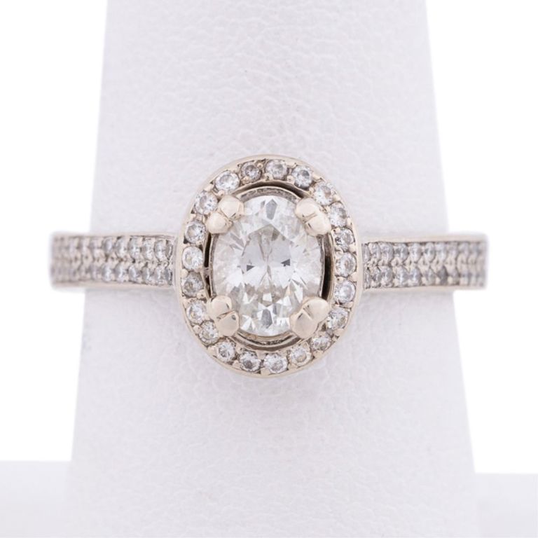 14k White Gold Diamond Engagement Ring