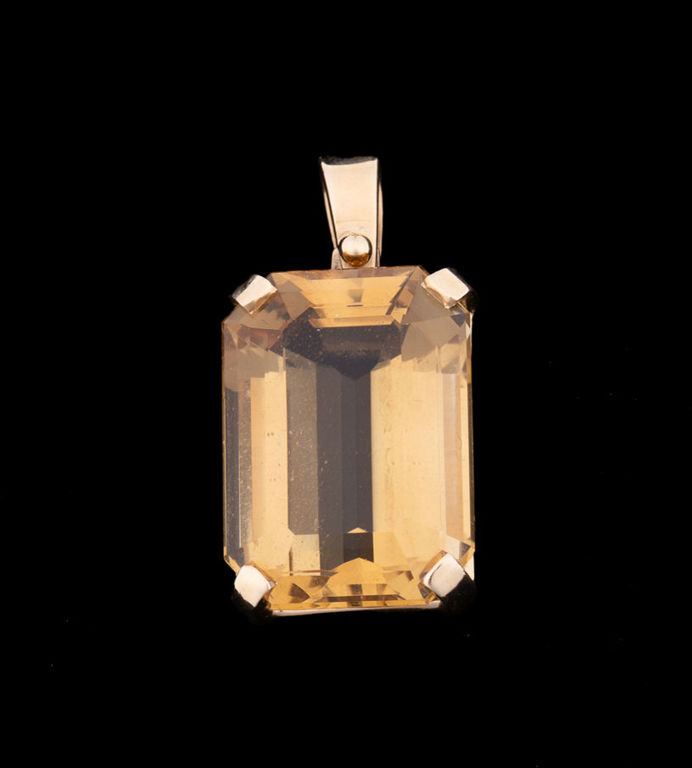 14k Yellow Gold Citrine Pendant