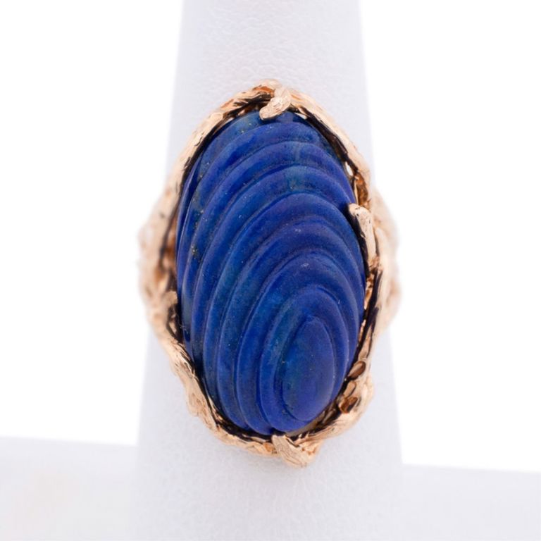 14k Yellow Gold Lapis Lazuli Ring
