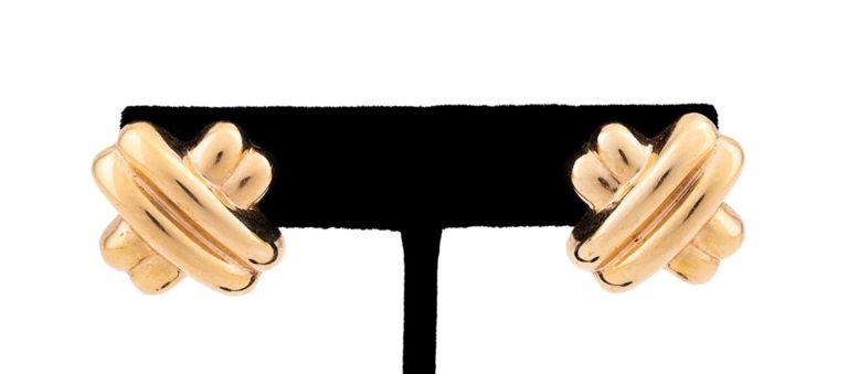 14k Yellow Gold X Earrings