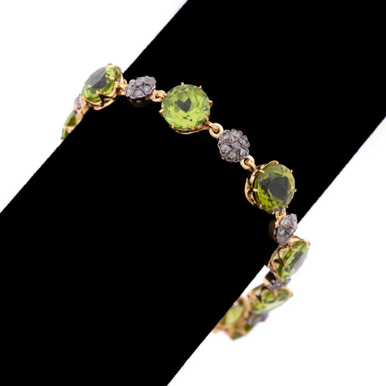 Vermeil Peridot and Diamond Bracelet