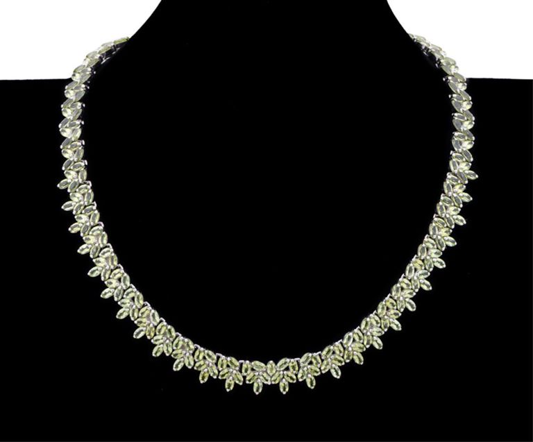 Sterling Silver Peridot Collar Necklace