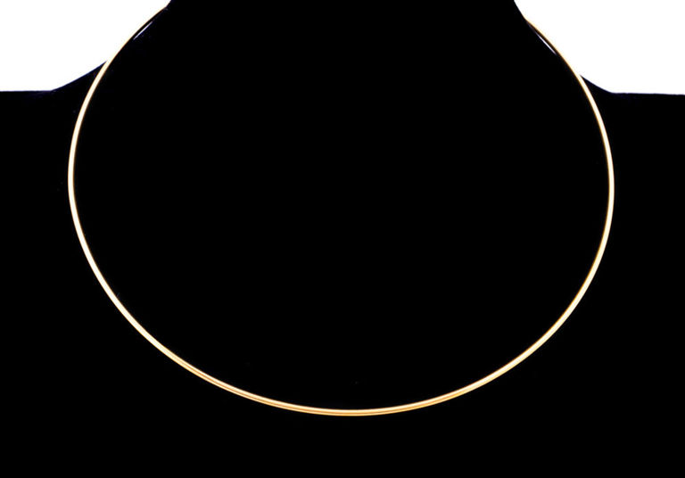 14k Yellow Gold Wire Choker Necklace