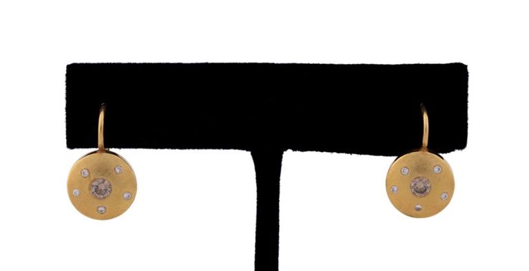 18k Yellow Gold Diamond Earrings