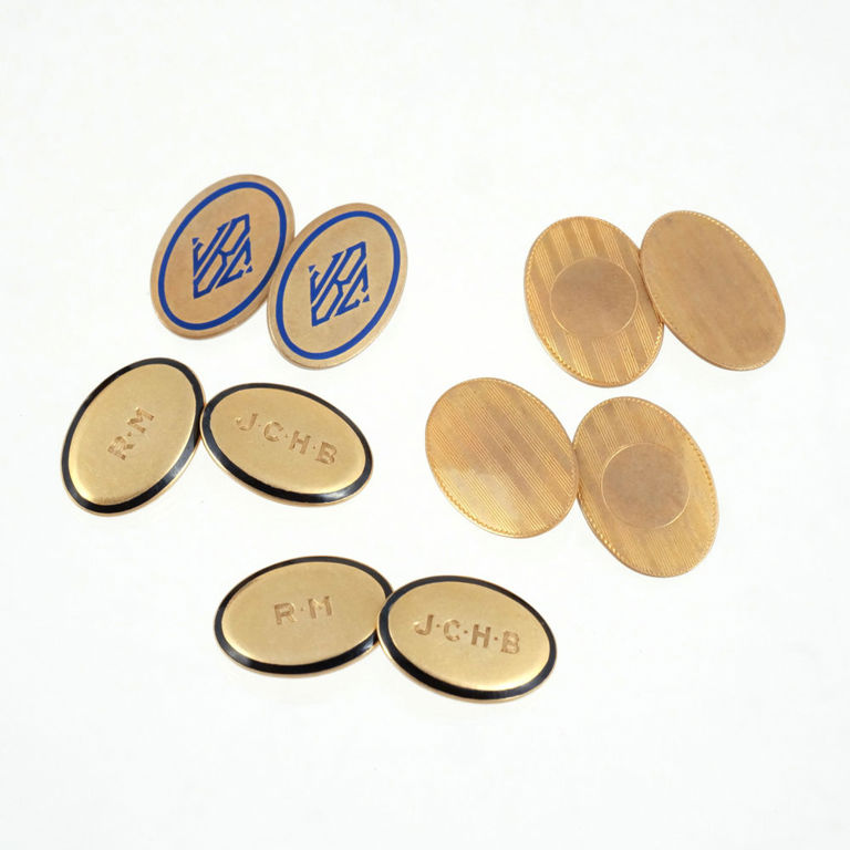 Five Pairs of 14k Gold Cufflinks