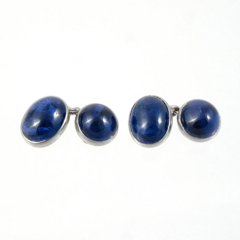 Pair of Platinum Sapphire Cufflinks