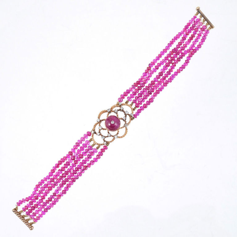 14k Gold Ruby and Diamond Bracelet