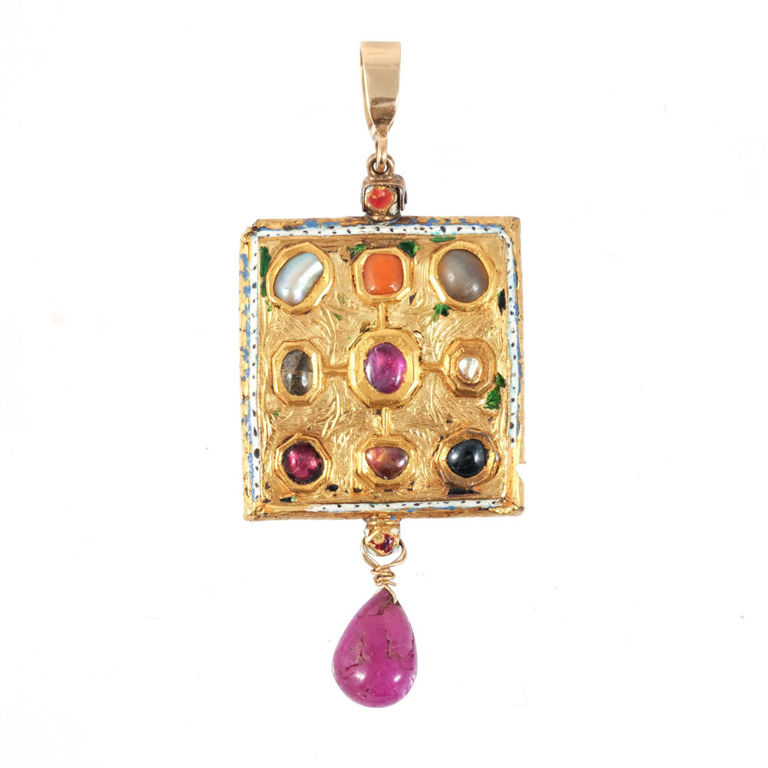14k Gold Multi-Gem Pendant