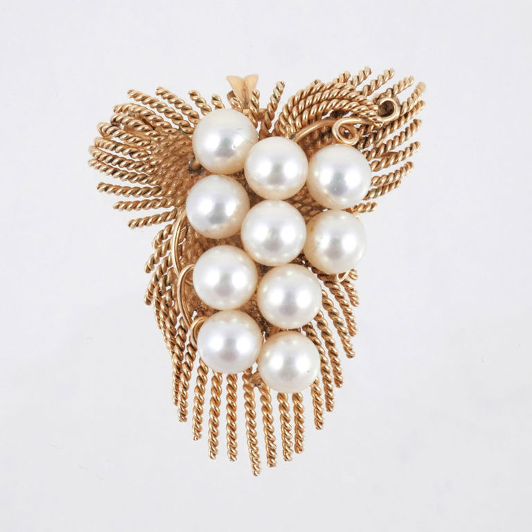 14k Gold Pearl Pendant/Brooch