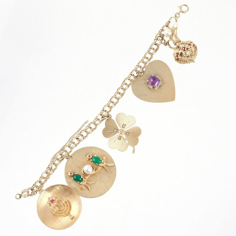 14k Gold Pearl and Multi-Gem Bracelet