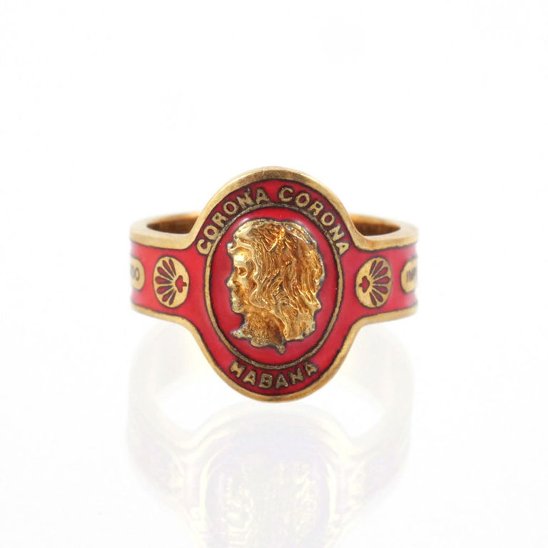 18k Gold and Enamel Band Ring