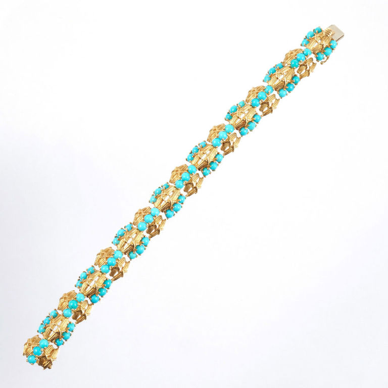 18k Gold Turquoise Bracelet