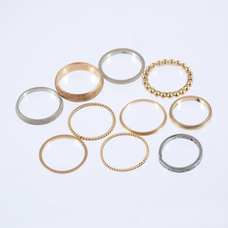 Ten Gold and Platinum Rings
