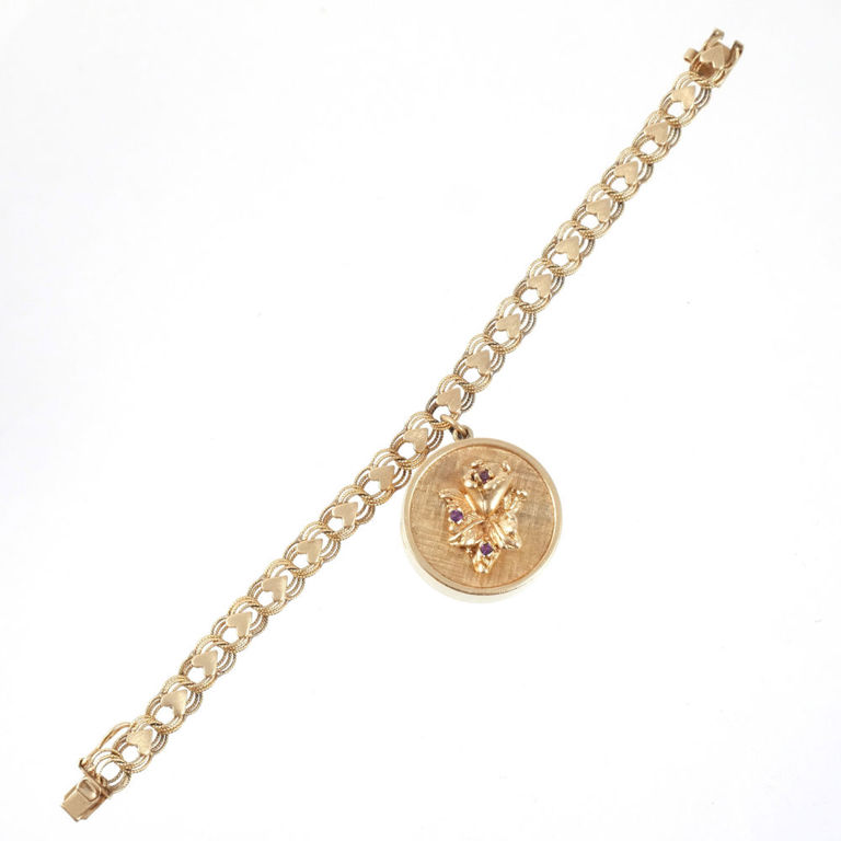 14k Gold Amethyst Bracelet