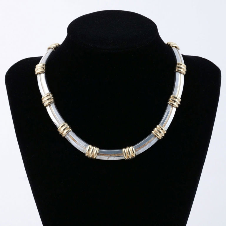 18k Gold and Sterling Silver Necklace