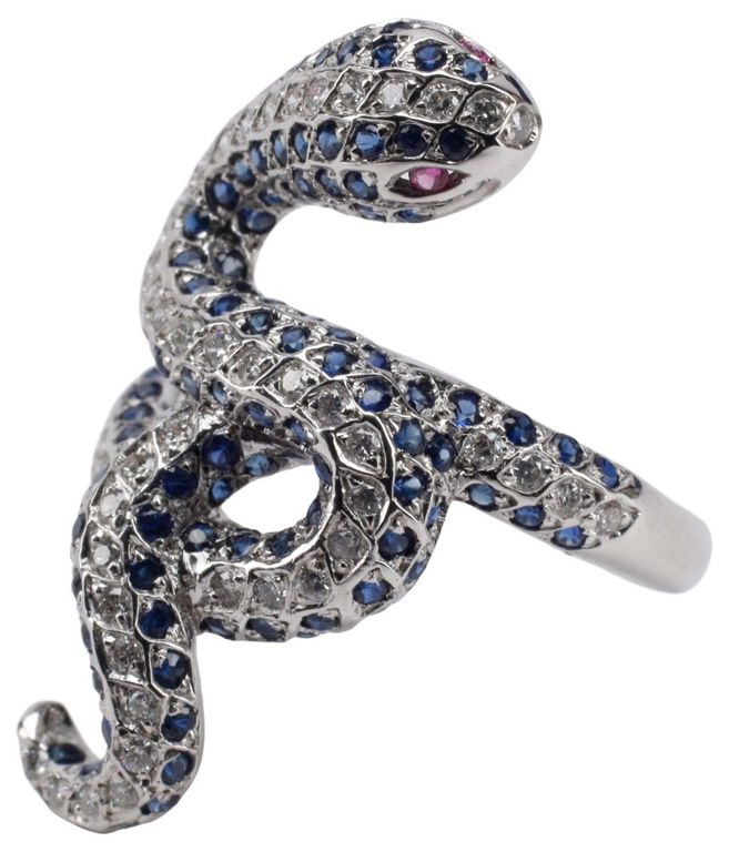 14k Gold Sapphire and Diamond Ring