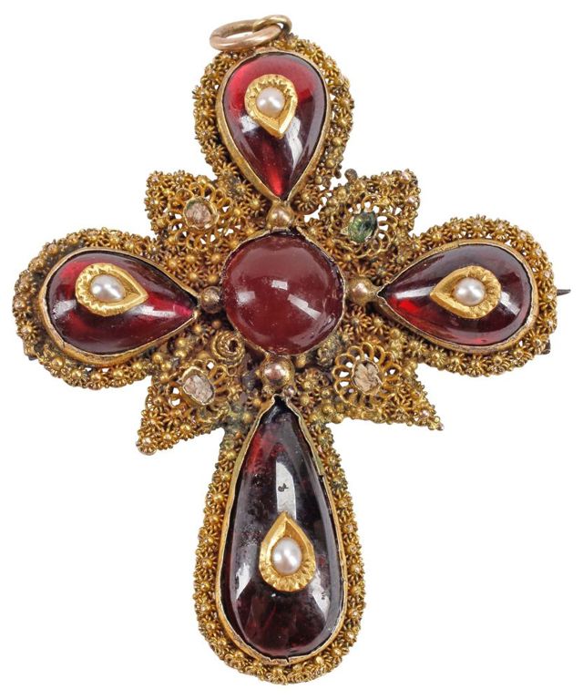 14k Gold Stone Pendant/Brooch