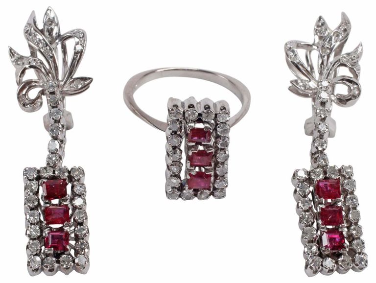 12k Gold Diamond and Ruby Set