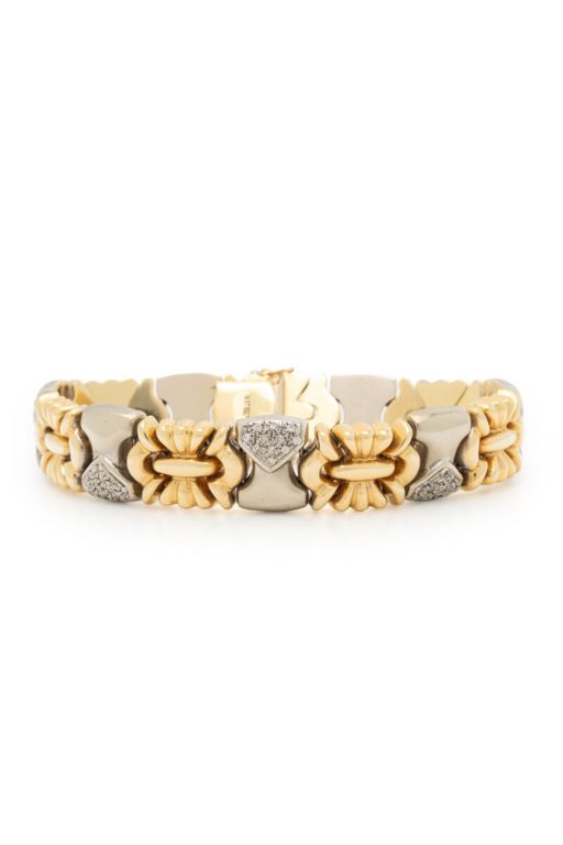 14k White and Yellow Gold Diamond Bracelet