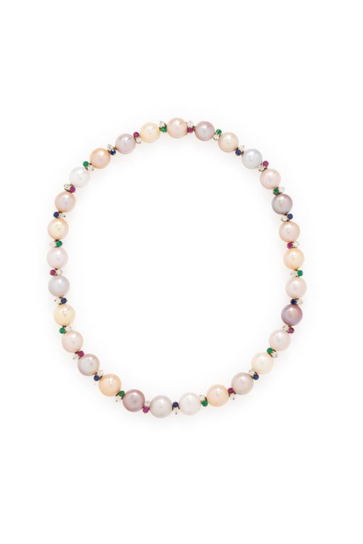 18k Yellow Gold Multi-Gem Necklace