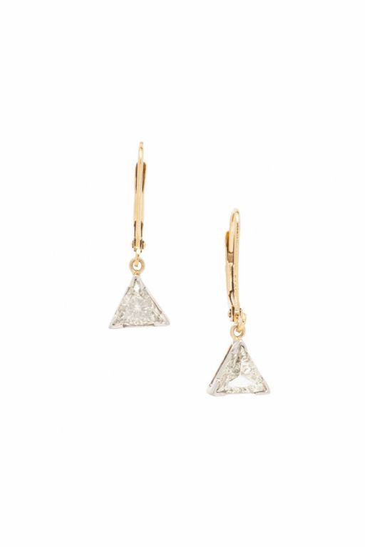 14k Yellow and White Gold Diamond Earrings
