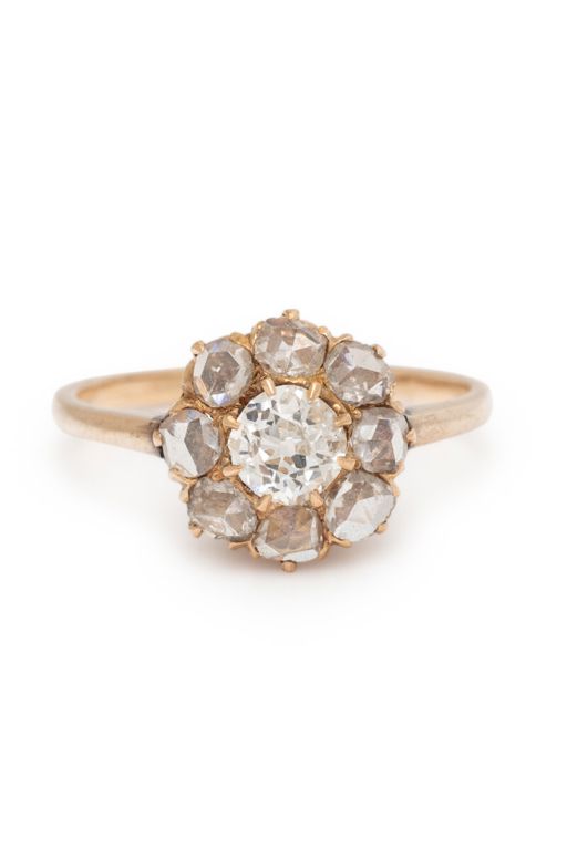 14k Rose Gold Diamond Cluster Ring