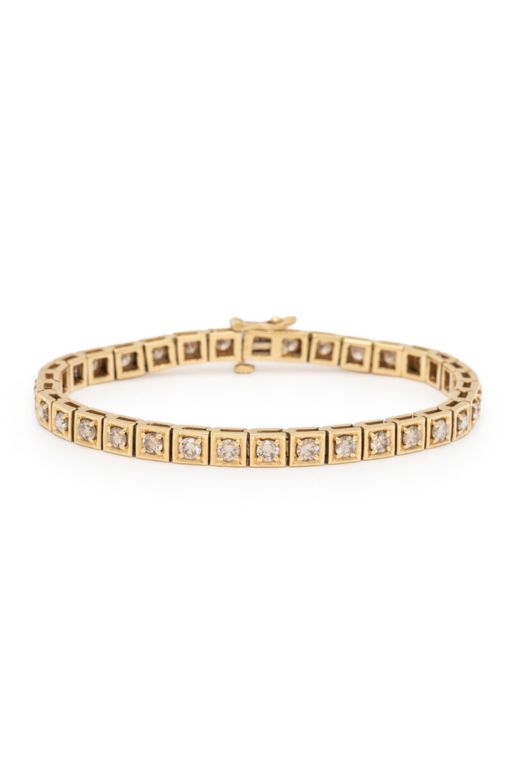 14k Yellow Gold Diamond Line Bracelet