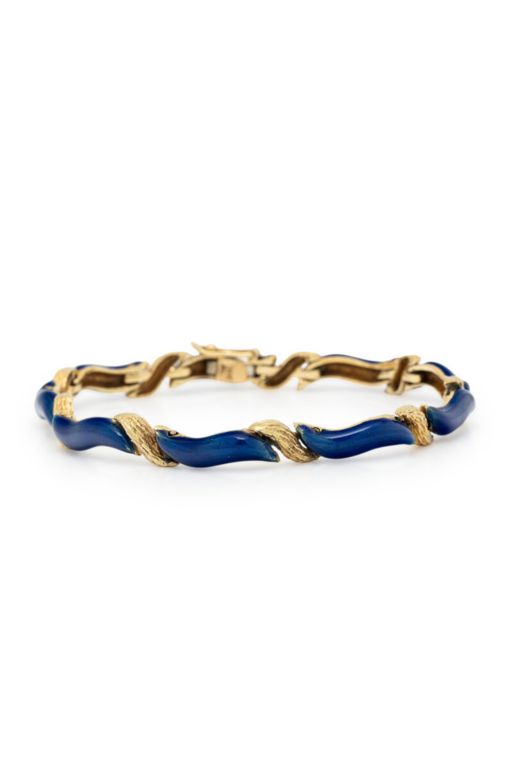 18k Yellow Gold and Enamel Bracelet