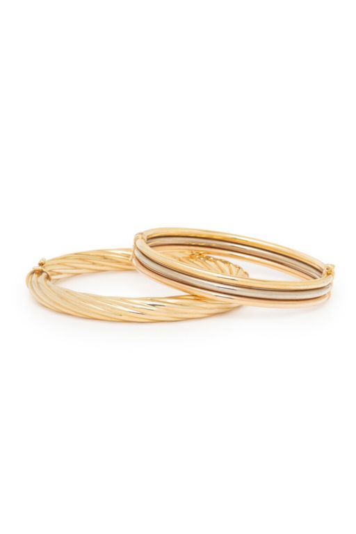 Two Gold Bangle Bracelets