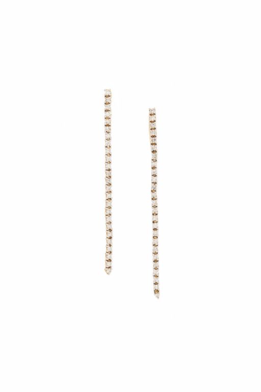 14k Yellow Gold Diamond Dangle Earrings