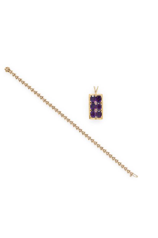 14k Yellow Gold Gemstone Jewelry Set