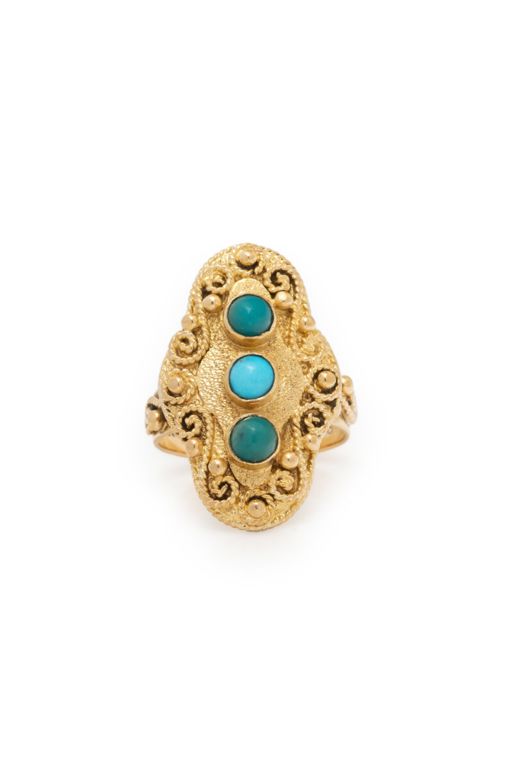 18k Yellow Gold Turquoise Ring