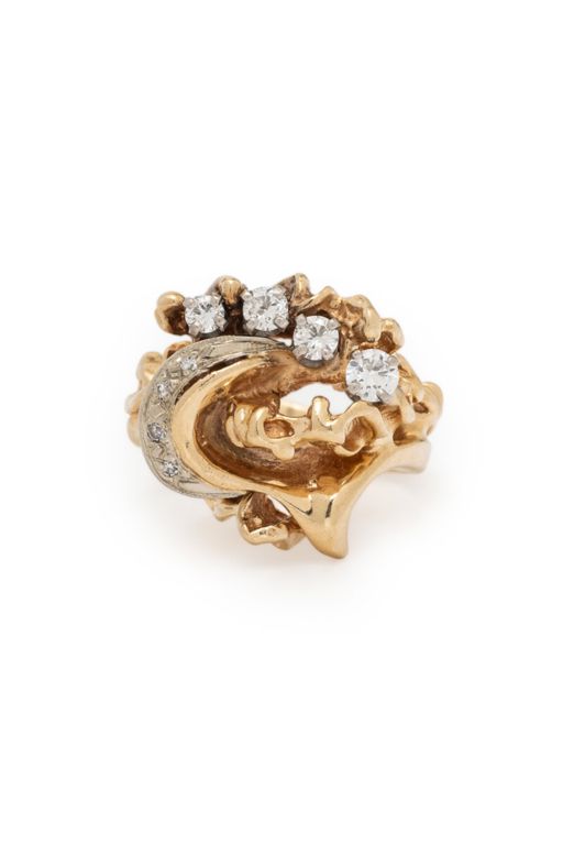 14k Yellow and White Gold Diamond Ring
