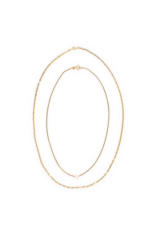 Two 14k Yellow Gold Chain Necklaces