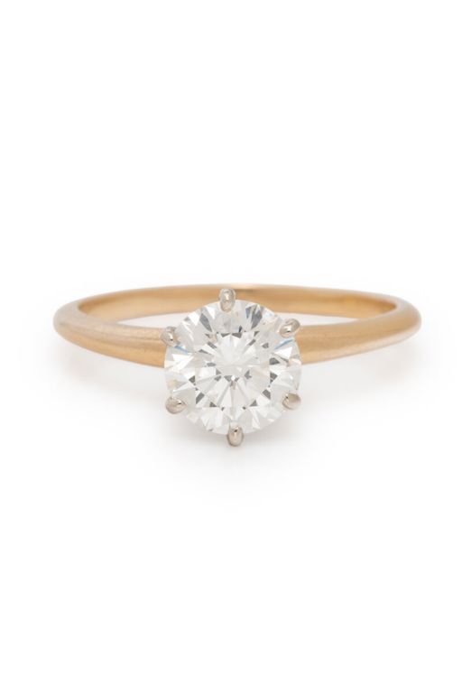 14k Two-Tone Gold Gold Diamond Solitaire Ring