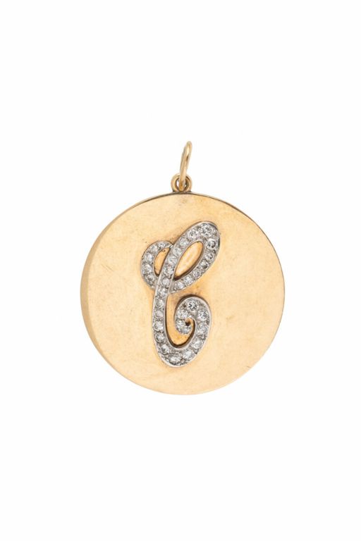 14k Yellow Gold Diamond Pendant