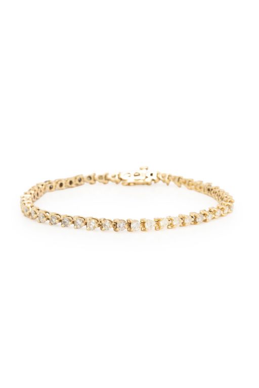 14k Yellow Gold Diamond Line Bracelet