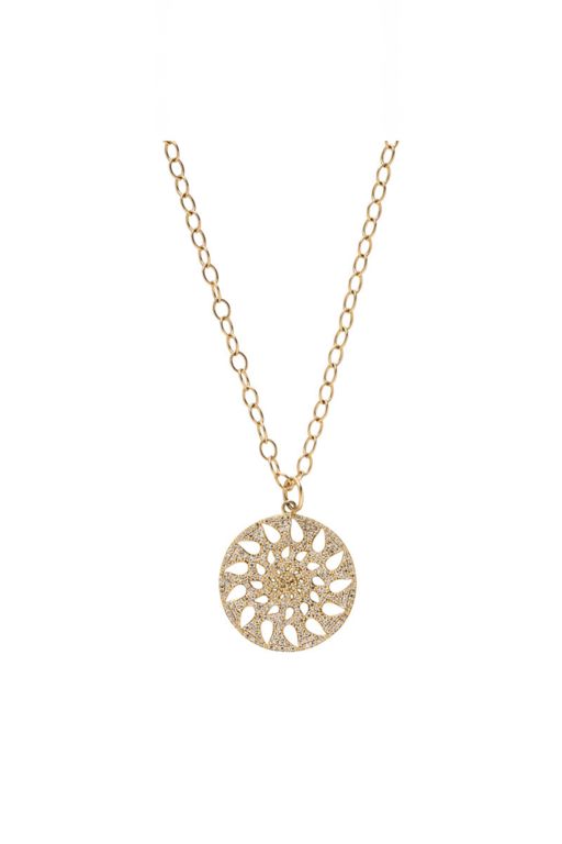 14k Yellow Gold Diamond Pendant Necklace