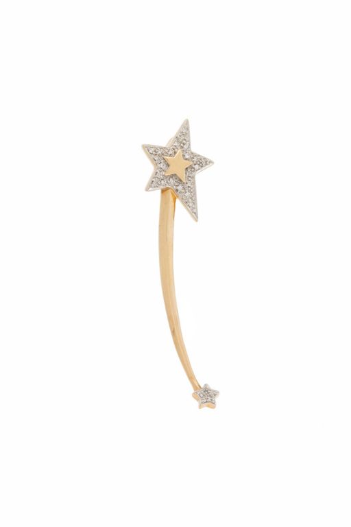 14k Yellow Gold Diamond Shooting Star Brooch