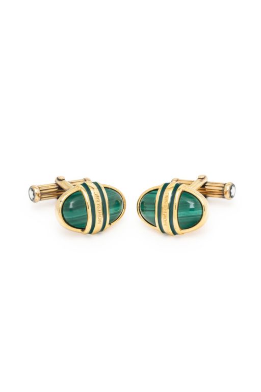 Vermeil Malachite and Enamel Cufflinks