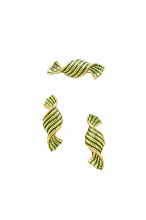 18k Yellow Gold and Enamel Candy Jewelry Set