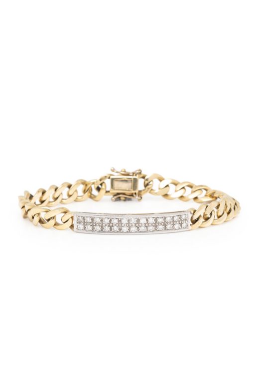 14k Yellow Gold Diamond Chain Bracelet