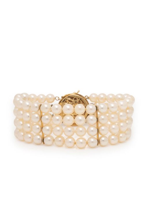 14k Yellow Gold Pearl Bracelet