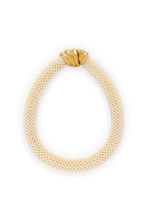 18k Yellow Gold Pearl Necklace