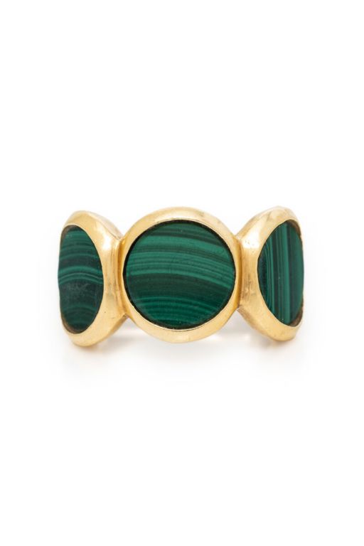 18k Yellow Gold Malachite Ring
