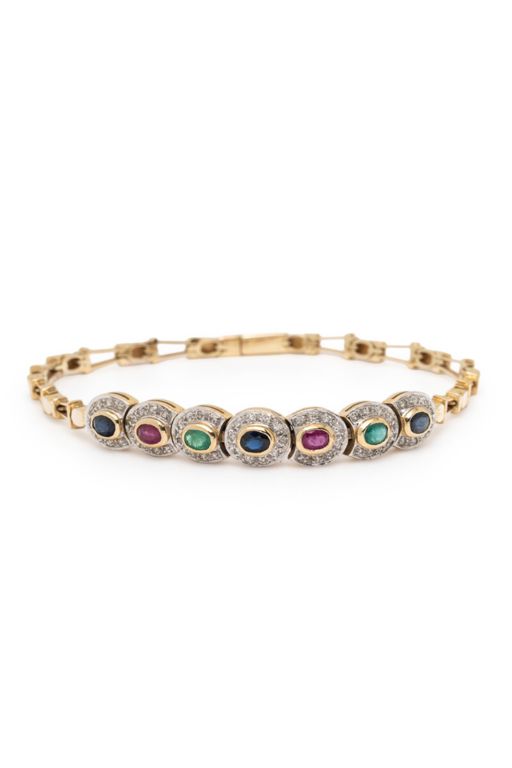 14k Yellow Gold Multi-Gem Bracelet