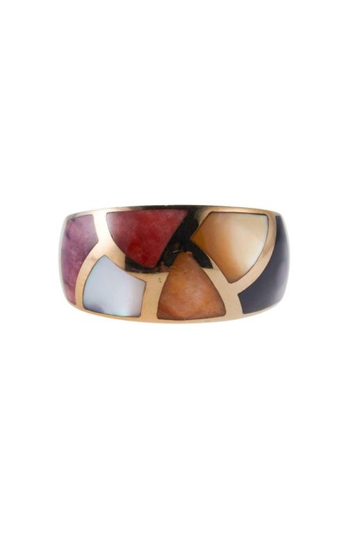 14k Yellow Gold Coral Ring